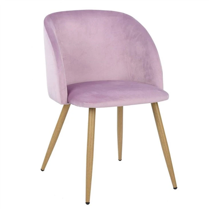 Rosa Modern Retro Tyg Armstöd Casual Matstol