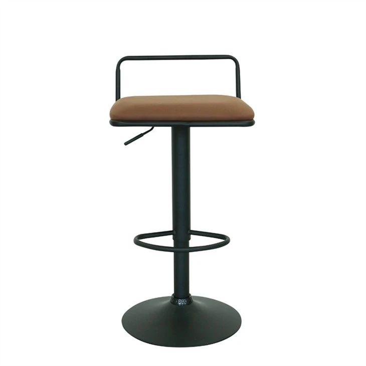 Höjdjusterbar barstol Fyrkantig sits Metall PU Swivel Barstol