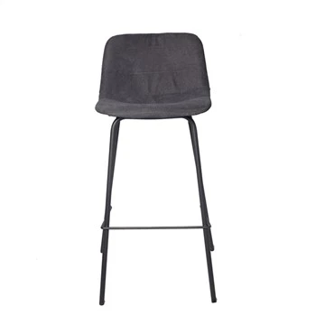 Barstolar Grå tyg med hög rygg