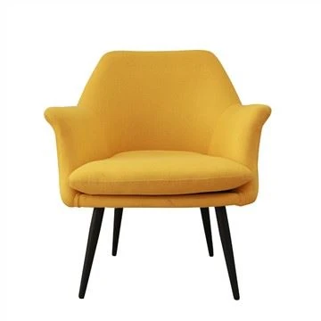 Mid-Century Tyg Accent Stol med gummiträben