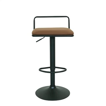 Höjdjusterbar barstol Fyrkantig sits Metall PU Swivel Barstol