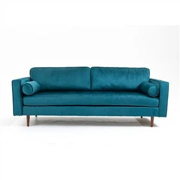 Modern ljus soffa i sammetstyg